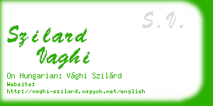 szilard vaghi business card