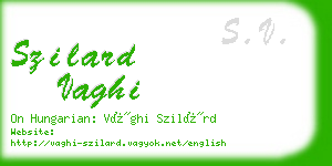 szilard vaghi business card